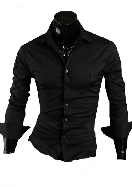 Camasa barbati neagra slim fit - 3XL-4XL-5XL (J2-3)